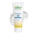 Alba Botanica Hydrating Sunscreen Lotion, SPF 50 Broad Spectrum Protection, 24 Hour Hydration, Water Resistant (40 minutes), Fragrance Free, Oxybenzone-Free, 3 Fl. Oz