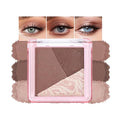 Neutral Brown Nude Shimmer Baked Eyeshadow Palette, 3 Color High Pigment Blendable Eye Shadow Makeup for Older Women,Travel Mini Palette Suitable for All Eye Shapes Vegan Cruelty-Free Smokey Look 06#