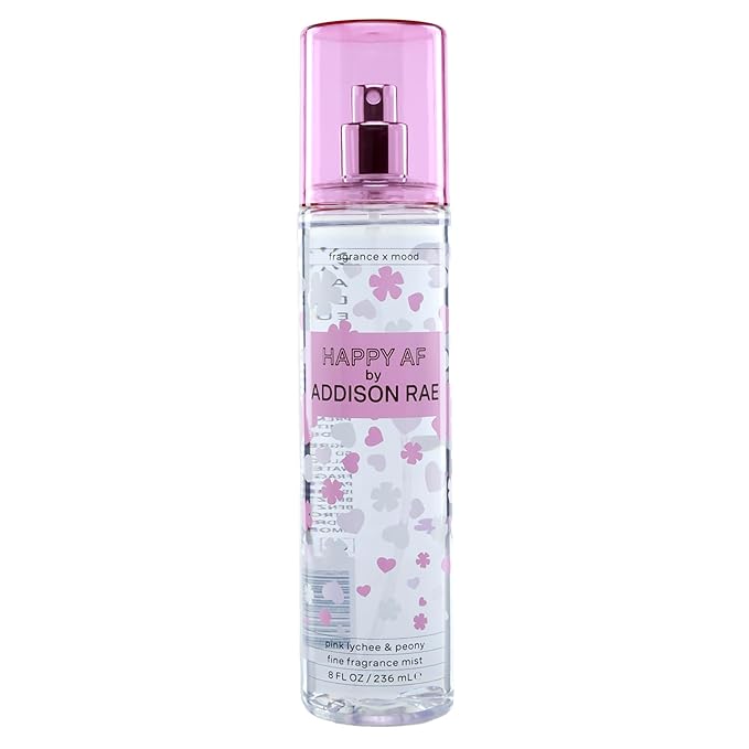 Addison Rae Fragrance Happy - Fragrance Mist for Women - Fruity Floral Scent - Pink Lychee and Red Grapefruit - Vegan, Cruelty Free - 236 ml