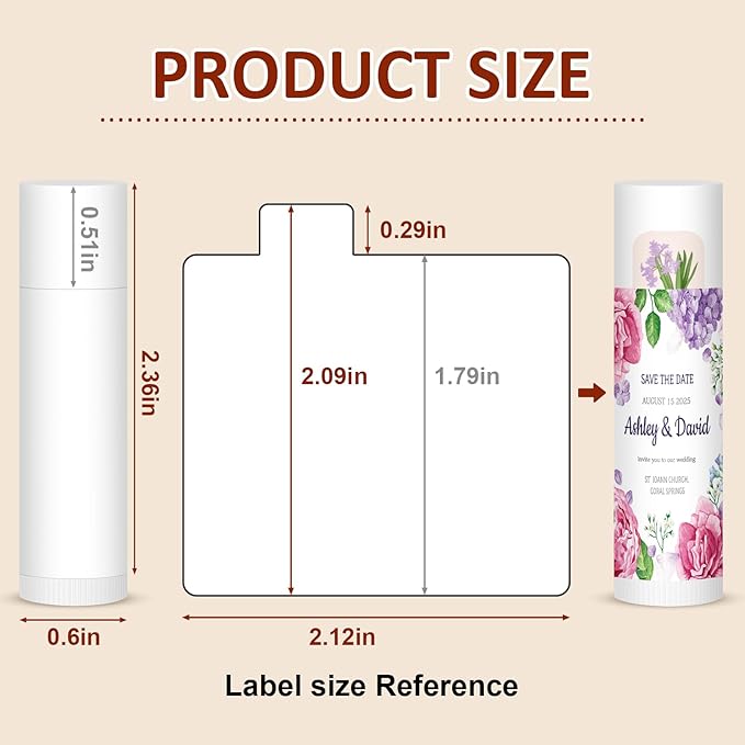 VISRIE 350 Pack Lip Balm Unlabeled, Natural Lip Balm Bulk Blank Tube, Personalized Lip Balms for Party Favors Adults and Bridal Shower Favors or Baby Shower Gifts-7 Flavors