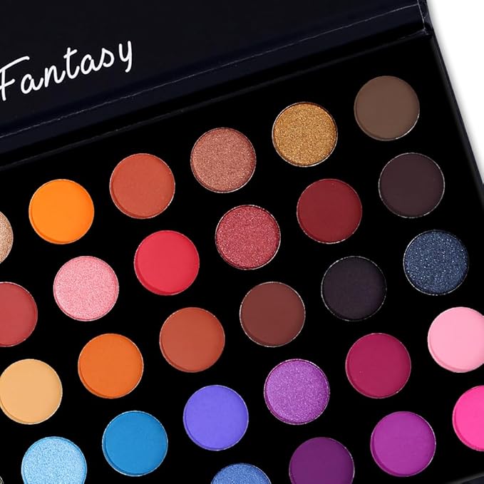 CHARMCODE 40 Colors High Pigmented Shimmer Matte Eyeshadow Makeup Palette Full Spectrum Artist Glitter Metallic Waterproof Creamy Blendable Eye Shadow Cosmetics (Color 1)