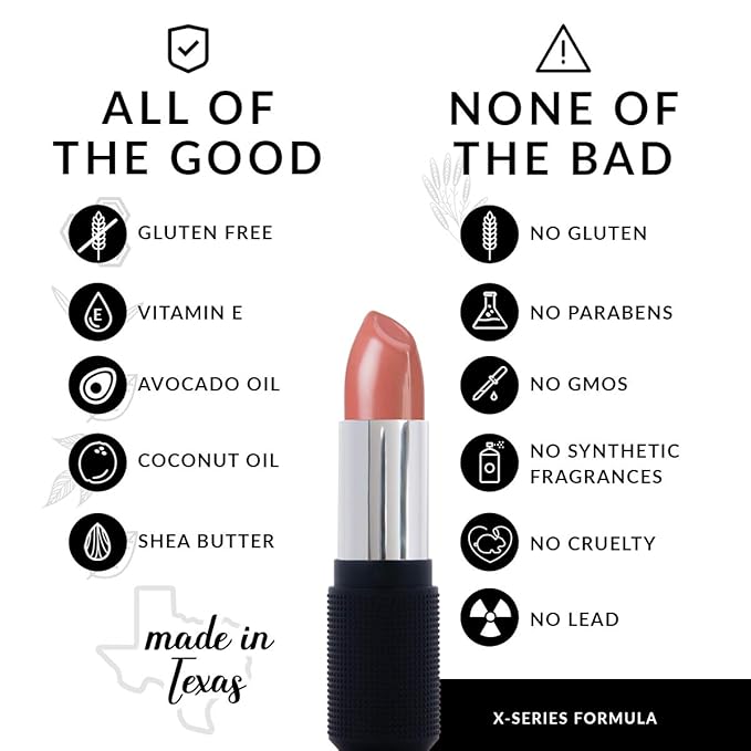 Red Apple Full Body Lipstick for Women - Vegan Gluten Free Organic Lipstick - Creamy Lip Color, Nourishing Lip Makeup w Vitamin E - ORANGEY BROWN NUDE SHADE - NAUGHTY