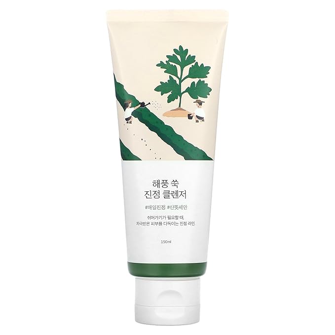 ROUND LAB Mugwort Calming Cleanser | Cleanse and calm simultaneously, Formulated with 4-CICA, Soothing, Low pH, Moisturizing, Cream Type Cleanser (5.07 fl.oz)