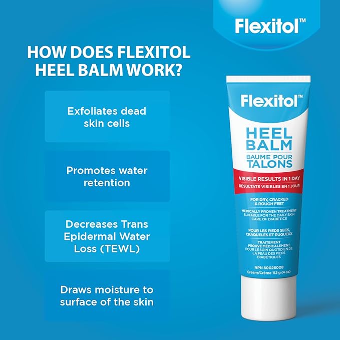 Flexitol Heel Balm, Rich Moisturizing & Exfoliating Foot Cream, Original Version, 4 Oz
