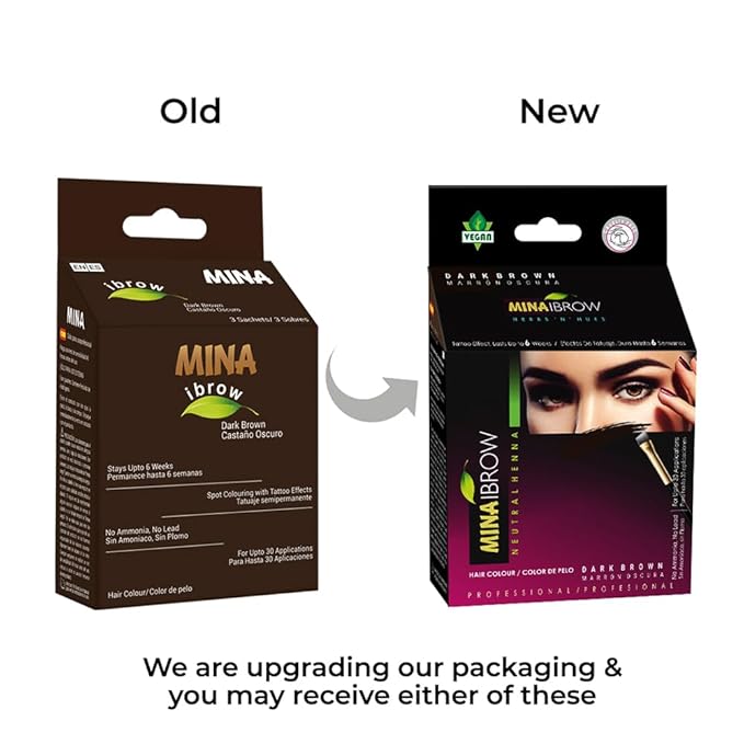 MinaiBrow Dark Brown Powder | Natural Spot Coloring Brow Tinting Kit with Brush | Water & Smudge Proof, Instant Brow Dye, 100% Gray Coverage