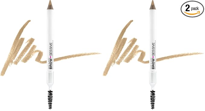 wet n wild Brow-Sessive Brow_Pencil, Ultra-Precise Dual Ended Spoolie Brush for Perfect Buidlable Blendable Shaping, Natural Lasting Shades for Every Brow, Cruelty-Free & Vegan - Taupe (Pack of 2)