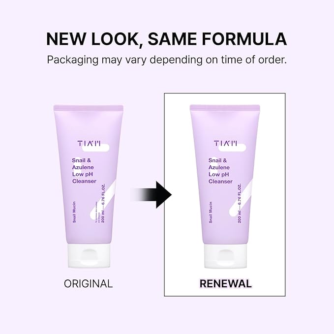 TIA'M Snail&Azulene Low pH Cleanser, 6.76 fl oz, Daily Gentle Face Cleanser with Snail Mucin, Suitable for Sensitive Skin, pH Balancing, Korean Skin Care, Korean Face Wash