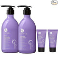 Luseta Biotin Shampoo and Conditioner Set with Argan Oil for Damaged Hair Repair, Growth and Thickening - Full Size and Travel Size (2x16.9 oz + 2x1.01 oz)