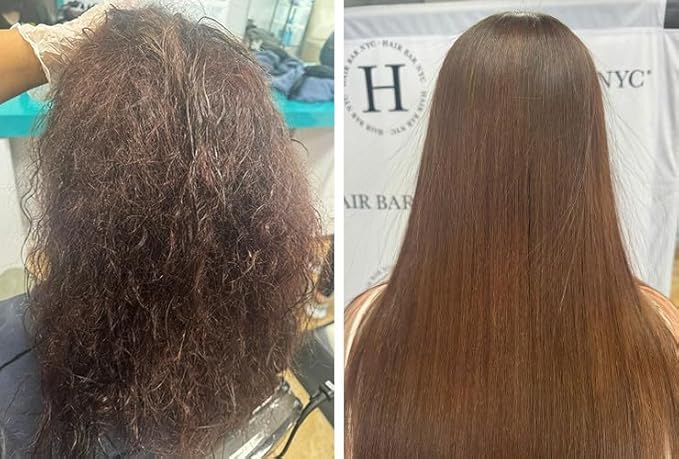 Hair Bar NYC DYI Silk Touch Plus Keratin Smoothing Treatment Home Kit - Vegan & Formaldehydee Free, Made in Italy (For All Hair Types) Up to 2 Applications, Lasts up to 5 months