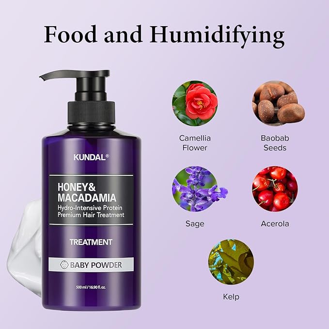KUNDAL Honey&Macadamia Hydro-Intensive Protein Premium Nature Hair Treatment(English Rose) 500ml