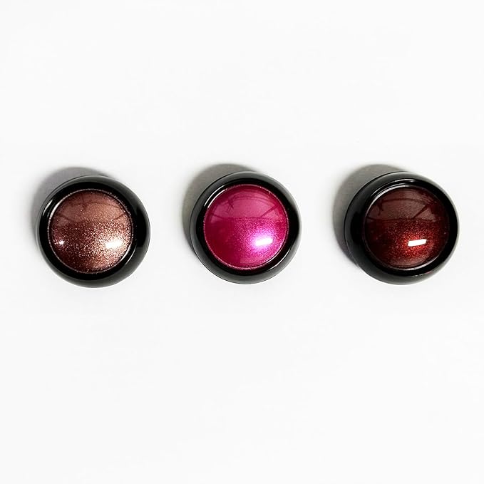 3 Jars Pink Chrome Nail Powder Kit - Metallic Mirror Effect Nail Art Powder for Gel Polish, Pink Rose Red Set