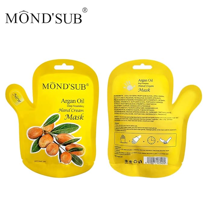 5 Pair of Argan Oil Hand Mask, Hydrating Hands Mask, Deep Conditioning Mask, Intense Repair for Those with Dry, Callus, Chap,Darkness and Pigmentation, Best Hydration Hand Treatment Masque- Men Women