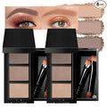 FeiCuiYun 2Pcs Eyebrow Powder Kit, Long-Lasting Waterproof 3 Colors Matte Brow Powder, Eye Brow Powder for Women with 2 Double-ended Eyebrow Brush, Purse-Friendly Compact (Light Medium Brown, 2Pcs)