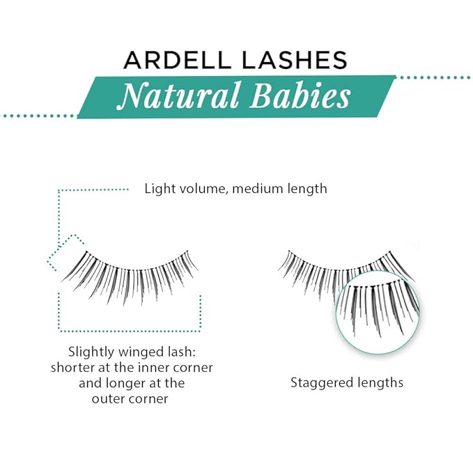 Ardell False Eyelashes, Babies - Lightweight, Natural Look Strip Lashes with Invisiband for Everyday Wear, 4 Pack