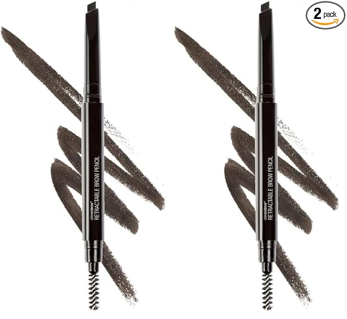wet n wild Ultimate Eyebrow Retractable Definer Pencil, Dark Brown, Dual-Sided, Fine Tip, Shapes, Defines, Fills Brows Makeup (Pack of 2)