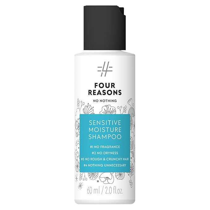 No nothing Sensitive Moisture Shampoo Travel Size - Moisturizing Shampoo for Women - for All Hair Types - Unscented, Fragrance Free & Hypoallergenic for Sensitive Scalp - Vegan - 2 Fl Oz