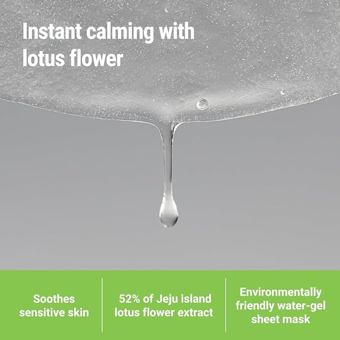 ROVECTIN Calming Lotus Sheet Mask | Soothing Face Mask for Sensitive Skin – Hydrating, Calming, Barrier Repair & Redness Relief with Lotus Extract
