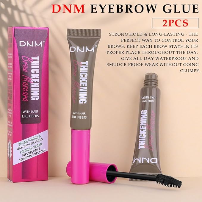Tinted Thickening Brow Gel Dark Brown Mascara,Tinted Eyebrow Gel, Waterproof, Transfer-proof, Brush to Fill in Eyebrows and Cover Gray Hairs - Cruelty Free (2pcs 05 Cool Ash Brown)