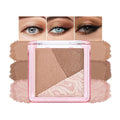 Mini Brown Champagne Baked Eyeshadow Palette,3 Shade Soft Shimmer Eye Shadow, Natural Radiant Glow Makeup, Smooth Blendable&Buildable, No Fallout, Long-Lasting Daily Look, Paleta de Sombras de Ojos 06