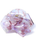 ACECHA Cute Bow Claw Clip - 3.1 Inch Sparkly Hair Claw Clips for Women, Non-slip Hairclips for Thin and Thick, Elegant Hair Accessories for Wedding Prom Party (Purple)