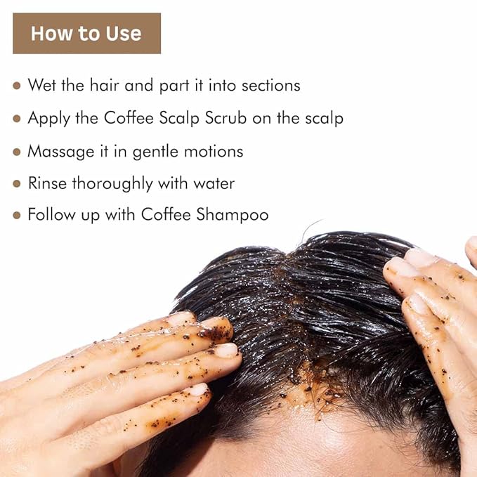 mCaffeine Naked and Raw Coffee Scalp Scrub - Scalp Cleanser Dandruff Removal - Suitable for All Hair Types - Natural Aha - Scalp Exfoliation - 8.82 oz