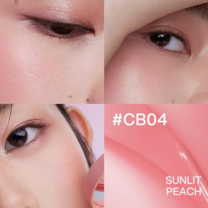 INTO YOU Cream Blush Air Cushion for Cheeks Eyes, Moisturizing, Lightweight, Dewy Finish Face Makeup, Long Wearing, Buildable, Blendable, Pigmented Liquid Blush, for All Skin Tones, Sunlit Peach