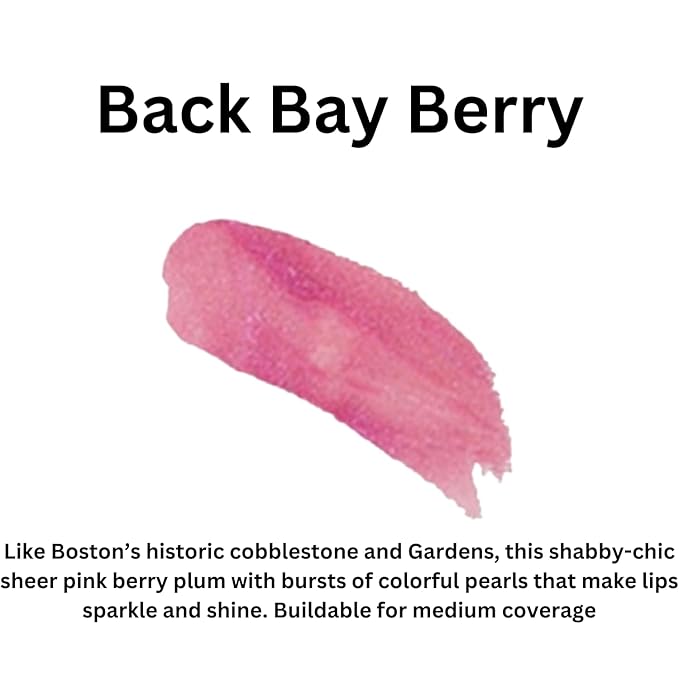 Back Bay Berry Lip Gloss (.25oz) Vegan, Gluten-Free, Cruelty-Free Formula With Aloe, Vitamins C & E, Spearmint Extract and a Sheer Shine Finish for Soft, Fuller-Looking, Hydrated Lips