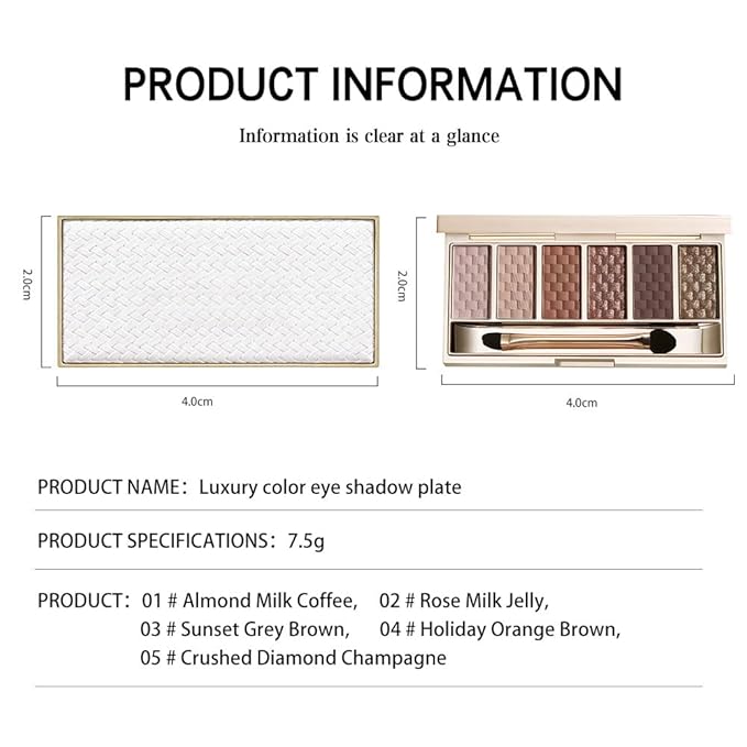 Deep Brown Smokey Matte Shimmer Eyeshadow Palette, 6 Color High Pigment Blendable Eye Shadow Makeup for Older Women, Lightweight Travel Size, Suitable for All Eye Shapes, Dramatic Look Vegan 04#