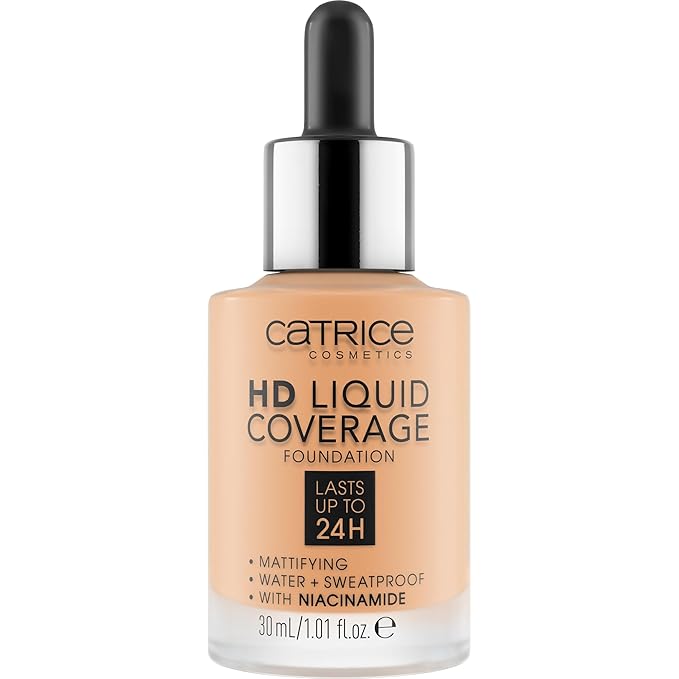 Catrice | HD Liquid Coverage Foundation | Flawless, High Coverage | Vegan & Cruelty Free (037 | Golden Beige)