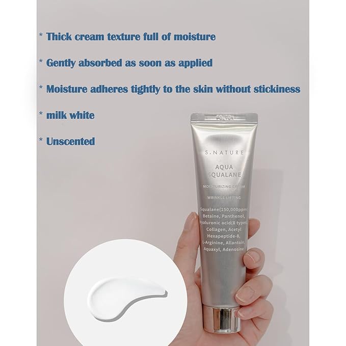 All skin type moisturizing cream for hydration & soothing, For S.Nature Aqua Squalane Moisturizing Cream, 2.02fl.oz. & 1.01fl.oz.