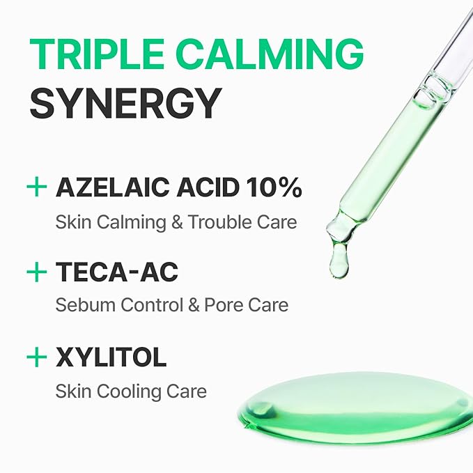 CENTELLIAN 24 Madeca Azelaic Acid 10+ Calming Serum 30ml – Cooling Redness Relief, Sebum Control, Pore Minimizing & Post Acne Mark Care for Sensitive Acne Prone Skin