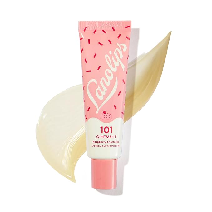 Lanolin 101 Multipurpose Ointment - Lanolin Lip Balm & Healing Ointment for Skin Barrier Repair - Moisturizer for Dry Lips, Cuticles & Elbows - No Petroleum Formula - Raspberry Shortcake (0.35 oz)