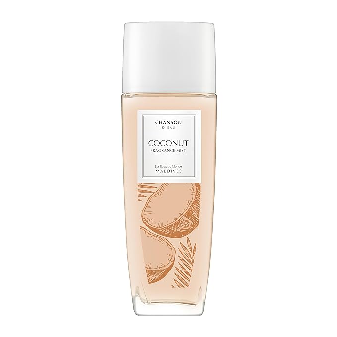 Chanson Coconut Hair & Body Mist for Women 2.5 fl oz (Pack of 1), Notes of Pear, Coconut Water, and Sandalwood, Women's Fragrance, Long Lasting, Everyday Fragrance, Travel Size