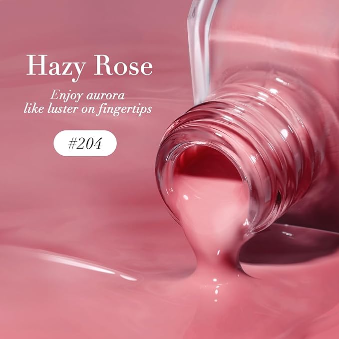 AZUREBEAUTY Hazy Rose Nail Polish, Hazy Rose Quick Dry Nail Lacquer Natural Strengthening Treatment Kit DIY Salon at Home Women Gifts 0.34 fl oz