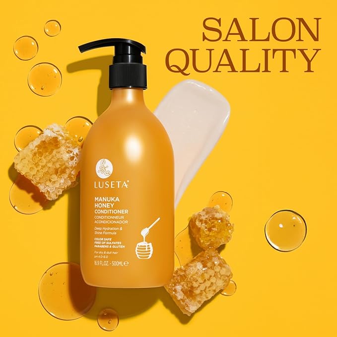 Luseta Manuka Honey Conditioner Hydrate & Repair for Dry and Dull Hair Adds Shine & Restore Softness Moisturizing for Damaged Hair 16.9oz