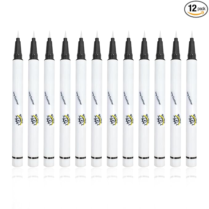 12 PCS White Eyeliner Pencils,Professional Long Lasting Waterproof White Makeup Pencils,Highly Pigmented Inner Corner Eye Highlighter Eyeliner Pencil Eye Liner Pen Sets B