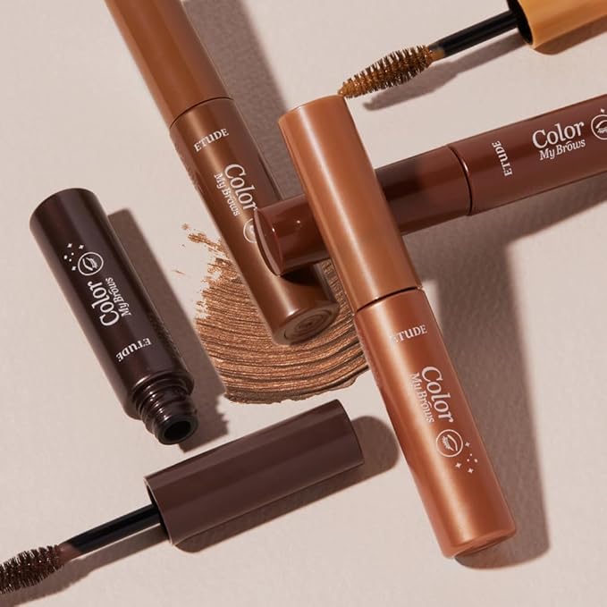 ETUDE Color My Brows Big Size, Brow Mascara, 3D Natural Coloring, Beeswax & Carnauba Wax, Moisturizing Brow Care, Eyebrow tint, Soft Gel Texture, Korean Makeup, Beauty, Natural Brown (0.304 Fl Oz)