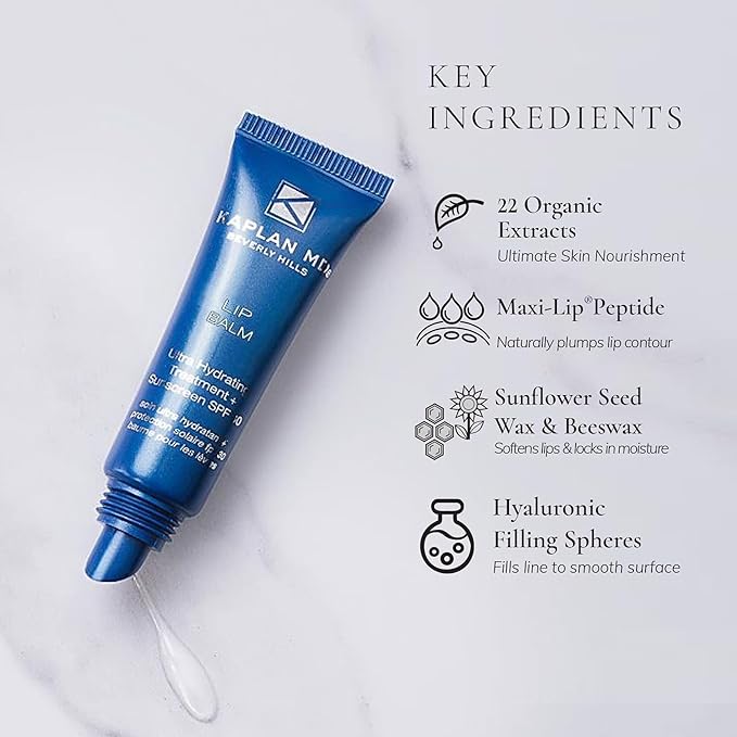 KAPLAN MD Perfect Pout Lip Balm, Ultra Hydrating Treatment + SPF 30 Sunscreen, 0.35 oz