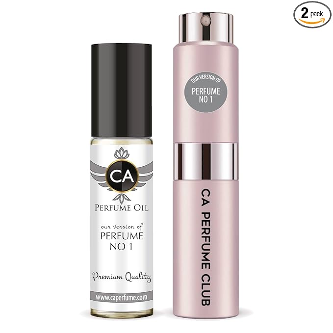 CA Perfume Duo Impression of Perfume No1 For Women Perfume Layering Set Long Lasting Travel Size EDP + Body Oil Roll-On Bottle 0.27 Fl Oz+0.33 Fl Oz