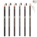 6pcs 2mm Ultra-Thin Eyebrow Pencil with Brush Waterproof Long-Lasting Slim Eyebrow Pencil Peel off Microblading Mapping Pencils (Mix 6 Colors)