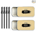 Ownest 2 PCS Soap Brow Eyebrow Soap Kit,Brows Styling Soap,Long Lasting Waterproof Smudge Proof Eyebrow Styling Pomade for Natural Brows, 3D Feathery Brows Makeup Balm