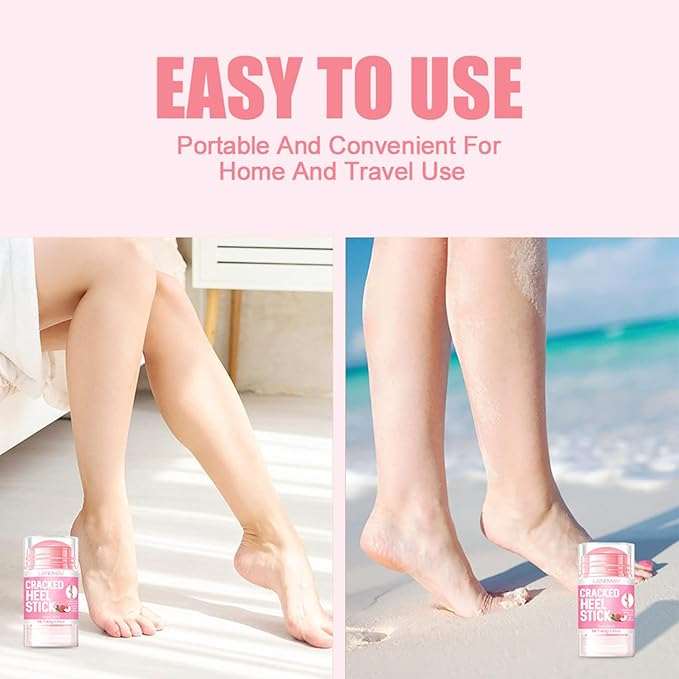 Peach Cracked Heel Stick Foot Cream,Moisturizing for Extremely Dry, Cracked Feet,Hydration & Soften with Aloe Essential Oil and Vitamin E,Foot Repair Lotion Promotes Healthy Looking Skin