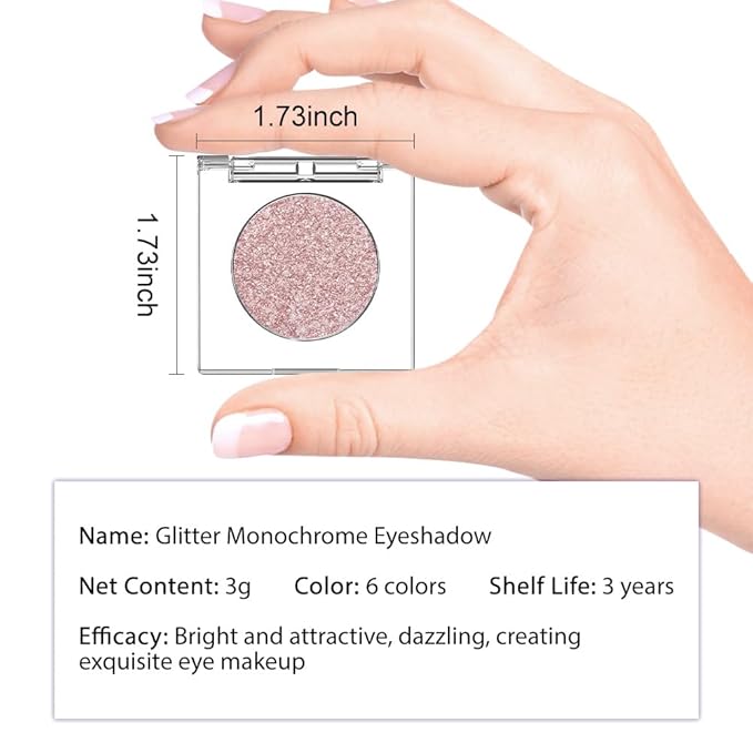 CAKAILA Pink Rose Gold Monochrome Shimmer Eyeshadow Palette Makeup,Long Lasting Naturing-Looking Lightweight Glitter Single Eyeshadow,Neutral Powde Eye Shadow for Older Women