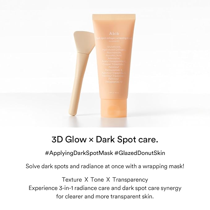 Abib Dark Spot Collagen Overnight Wrapping Mask Glutathione Film, Peel Off Face Mask for Brightening & Radiance Boosting, Niacinamide, Korean Skincare 3.38 fl.oz