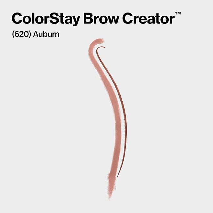 Revlon ColorStay Brow Creator, 2-in-1 Precise Eyebrow Pencil & Powder with Spoolie Brush, Waterproof & Long Lasting, 620 Auburn, 0.003 oz
