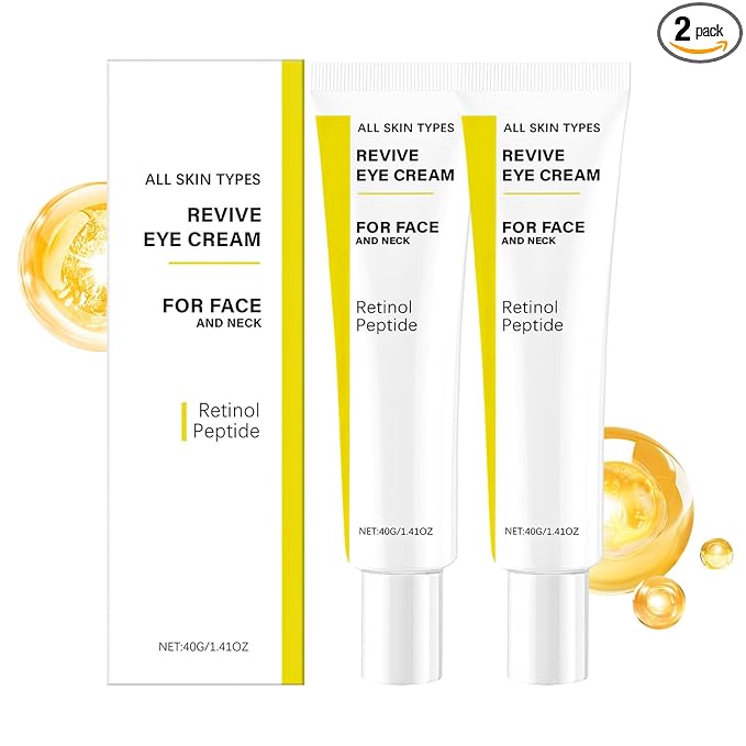 2PCS Revive Eye Cream,Revive Eye Cream with Retinol Peptide,Reduces Wrinkles Firming & Hydrating EyeCream for All Skin Types