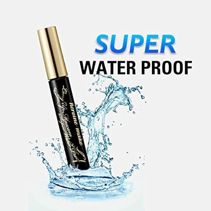 HEROINE MAKE by KISSME Smudge Proof Mascara Black, Volume and Length by Defining Fiber for Long and Curl Eye Makeup for Women, Tubing Mascara Made in Japan, Black, 3 EA