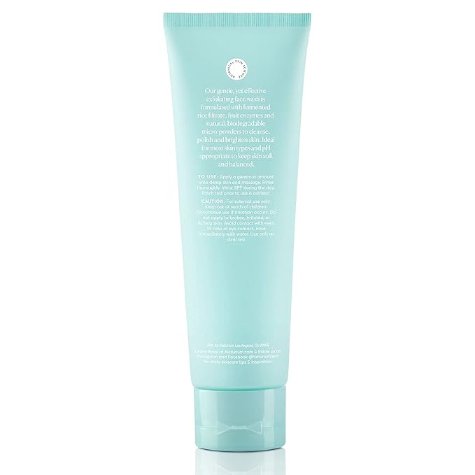 Naturium Fermented Rice Enzyme Cleanser, Plus Fruit Enzymes & Biodegradable Micro-Powders, 4 oz