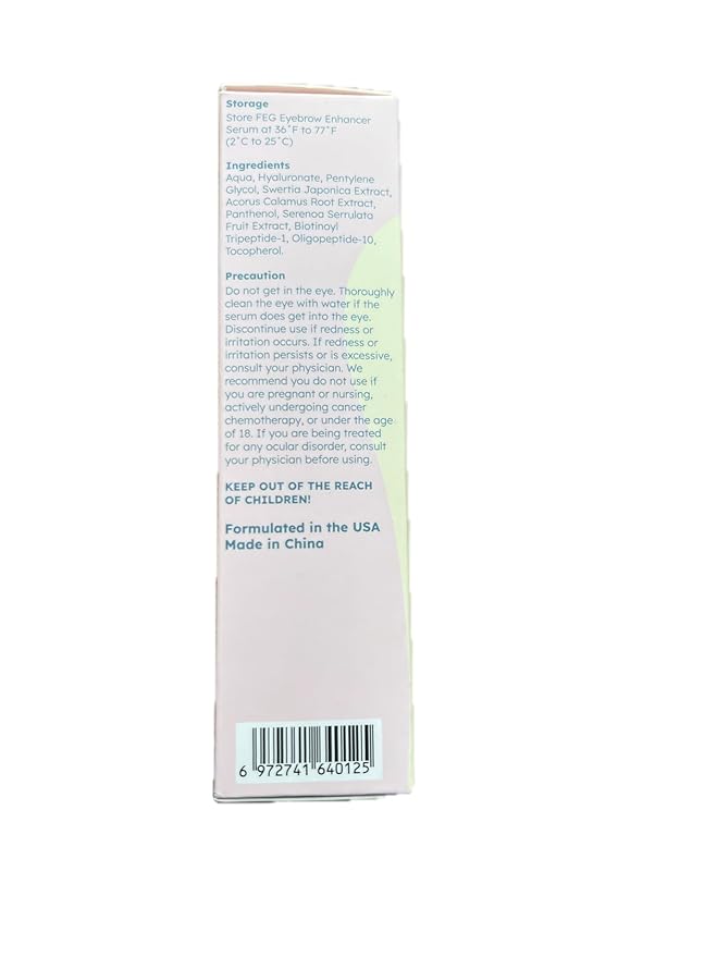 FEG Eyebrow Enhancer Growth Serum for Thicker Brows | Natural Brow Enhancing Serum for Growing and Thickening Eyebrows | Stimulates Natural Growth | 3-Pack of 3ml Tubes