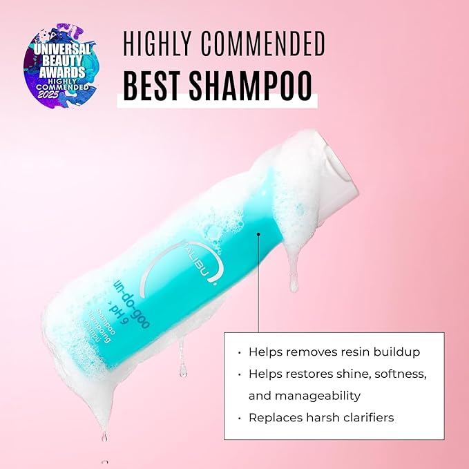 Malibu C Un-Do-Goo Clarifying Shampoo - Removes Product Build Up and Resins from Hair - Shine Restoring, Sulfate-Free Cleanser (9 oz)